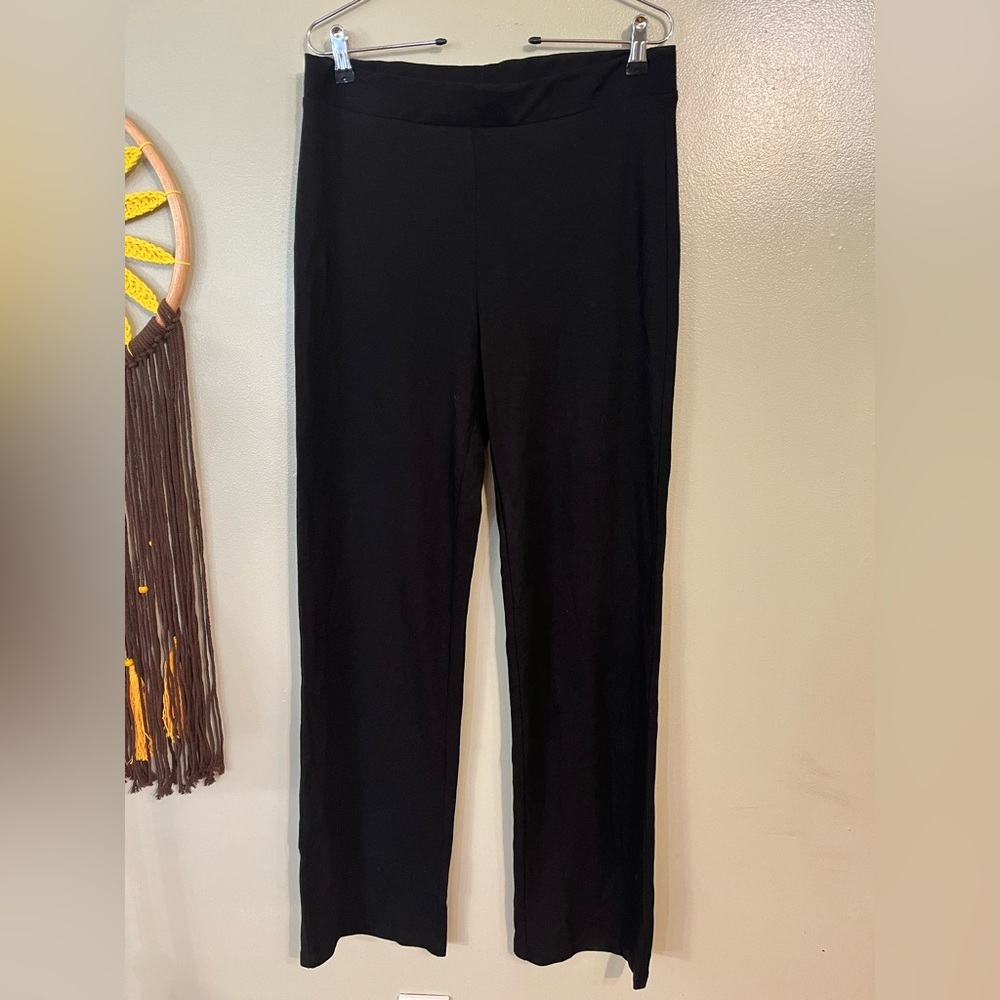 Flax Stretch Soft  Black Women's Pull On Pants Comfy Size M